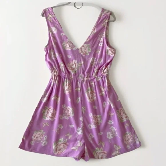 NEW BP. Floral romper butterfly Bohemian sleeveless purple SMALL NWT - Picture 4 of 15